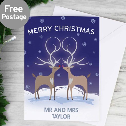 (product) Personalised Reindeer Couple Card