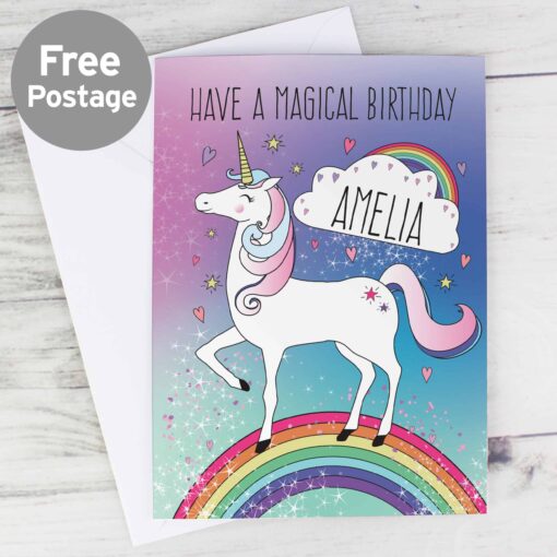 (product) Personalised Unicorn Card