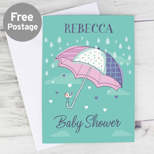 (product) Personalised Baby Shower Umbrella Card