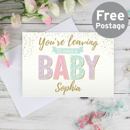 (product) Personalised 'You're Leaving to Have a Baby' Card