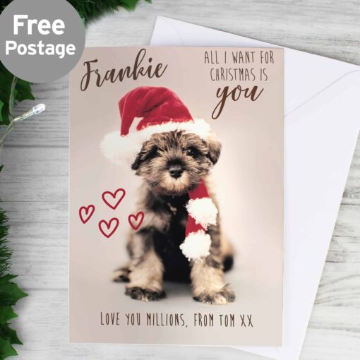 (product) Personalised Rachael Hale 'All I Want For Christmas' Puppy Card