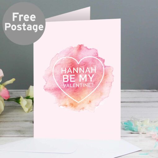 (product) Personalised Be My Valentine Heart Card