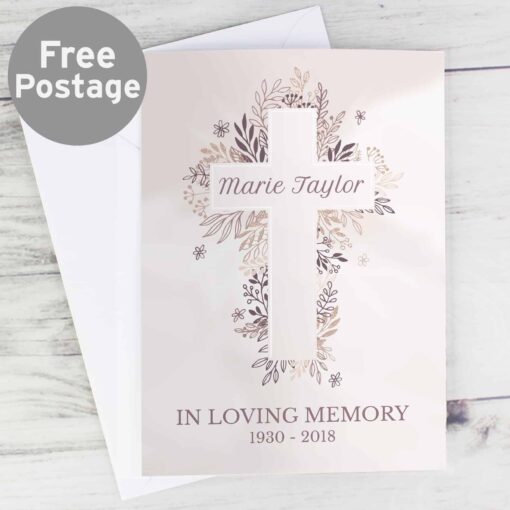 (product) Personalised Floral Cross Card