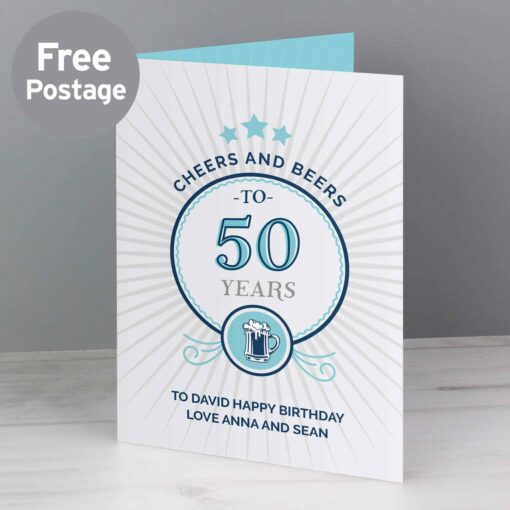 (product) Personalised Cheers and Beers Birthday Card