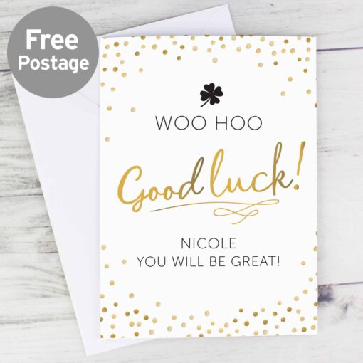 (product) Personalised Good Luck Card