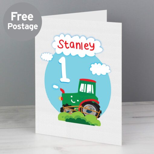 (product) Personalised Tractor Birthday Card