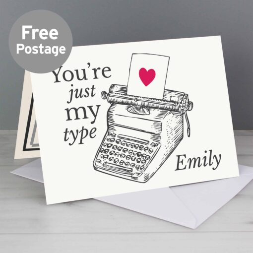 (product) Personalised Just My Type Valentines Card