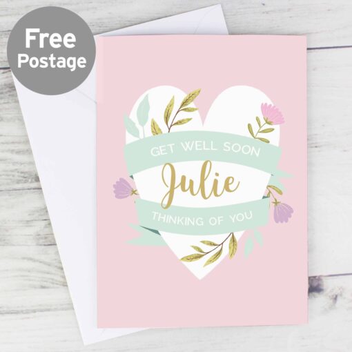 (product) Personalised Floral Heart Card