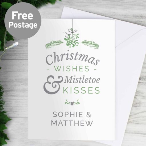(product) Personalised Couples Mistletoe Card