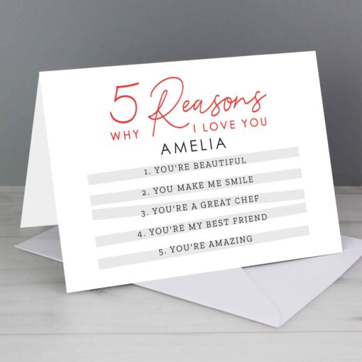(product) Personalised 5 Reasons Why Card