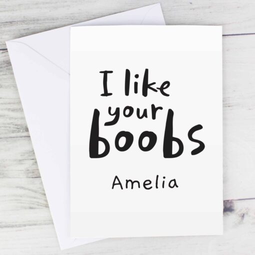 (product) Personalised I Like Your Boobs Card
