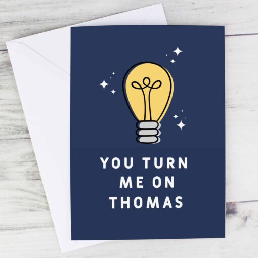(product) Personalised You Turn Me On Card