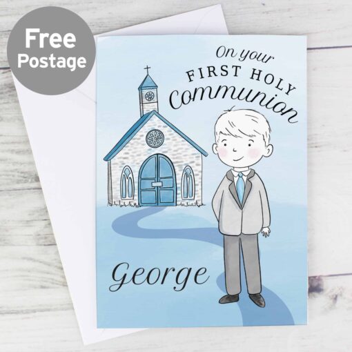 (product) Personalised Boys First Holy Communion Card