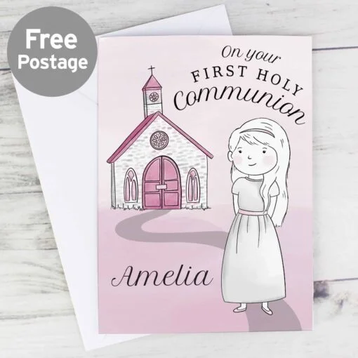 (product) Personalised Girls First Holy Communion Card