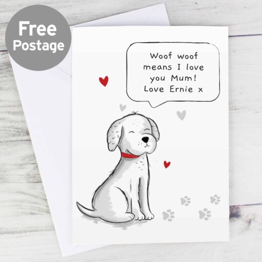 (product) Personalised Dog Speech Bubble Card