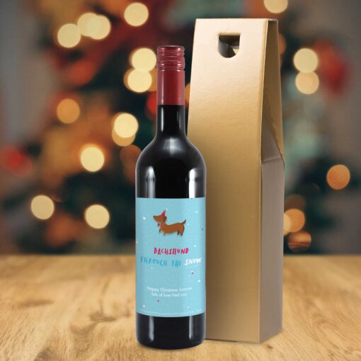 (product) HotchPotch Dachshund Through The Snow Red Wine
