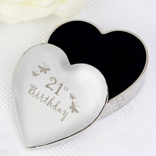 (product) 21st Butterflies Heart Trinket Box