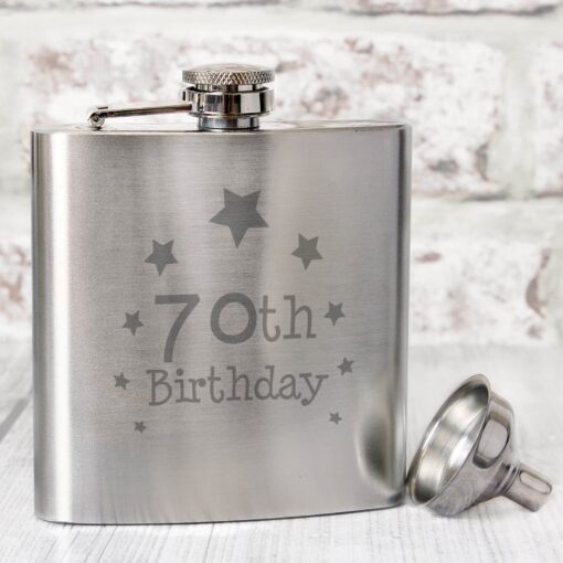 (product) 70th Birthday Hip Flask