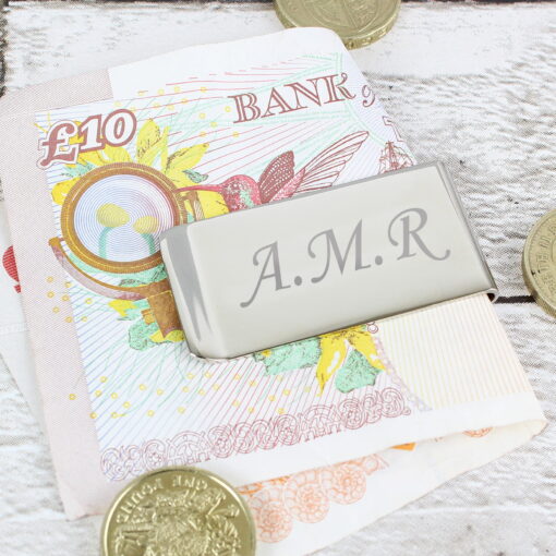 (product) Personalised Silver Plated Money Clip