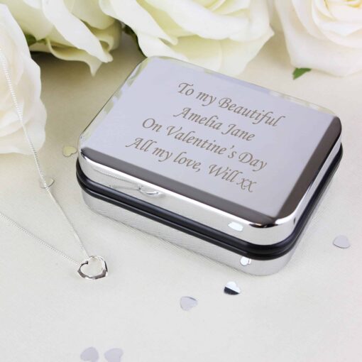 (product) Personalised Box With Heart Necklace