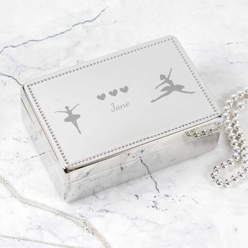 (product) Personalised Ballerina Rectangular Jewellery Box