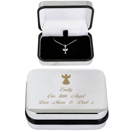 (product) Personalised Angel Necklace & Box