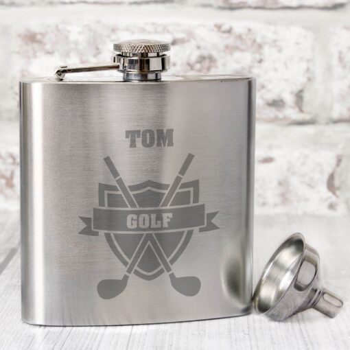 (product) Personalised Golf Hip Flask