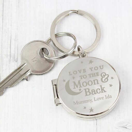 (product) Personalised To the Moon and Back Photo Keyring