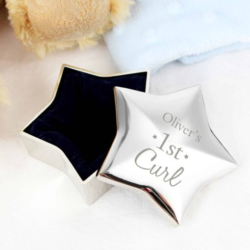 (product) Personalised 1st Curl Star Trinket Box