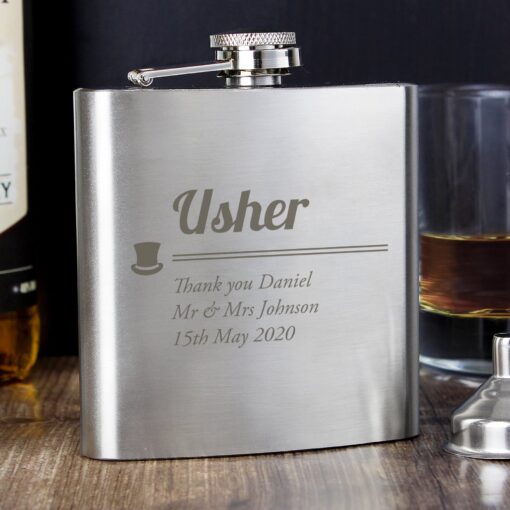 (product) Personalised Usher Hip Flask