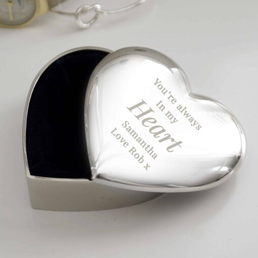 (product) Personalised Free Text Heart Trinket Box