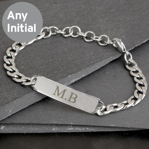 (product) Personalised Initial Stainless Steel Unisex Bracelet