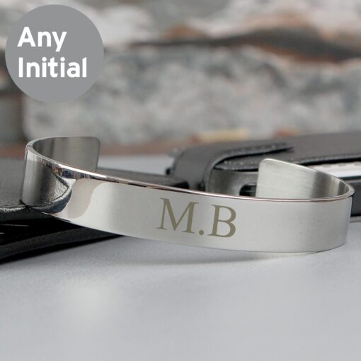 (product) Personalised Initial Stainless Steel Bangle