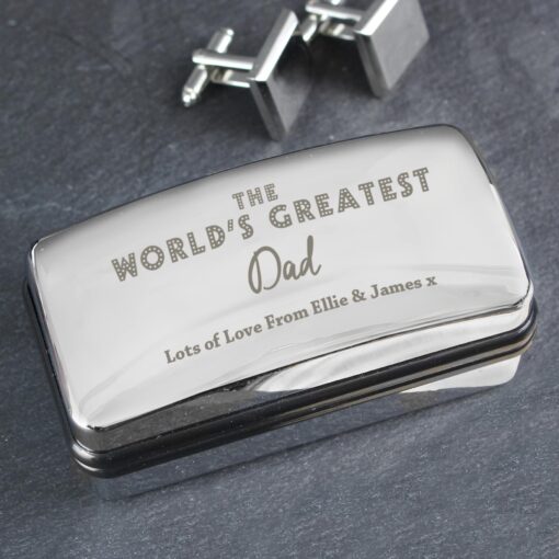 (product) Personalised 'The World's Greatest' Cufflink Box