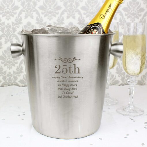 (product) Personalised Number Frame Stainless Steel Ice Bucket