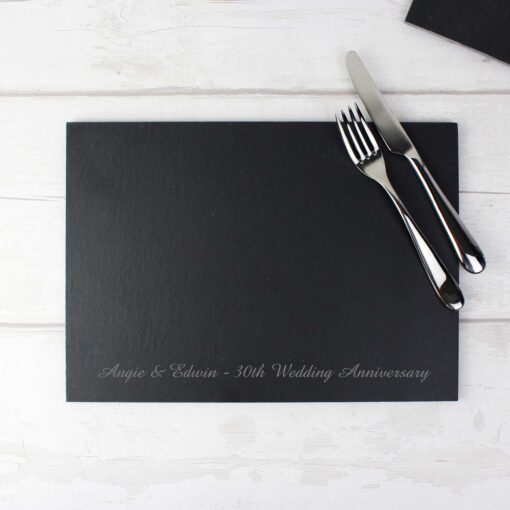(product) Personalised Engraved Slate Placemat