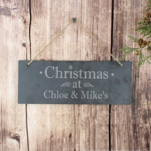 (product) Personalised Christmas Hanging Slate Plaque