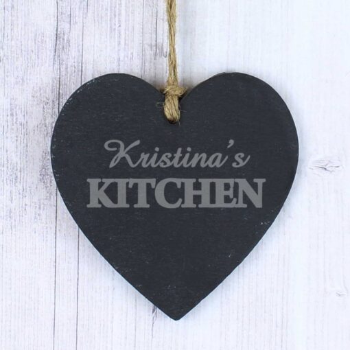 (product) Personalised Kitchen Slate Heart Decoration