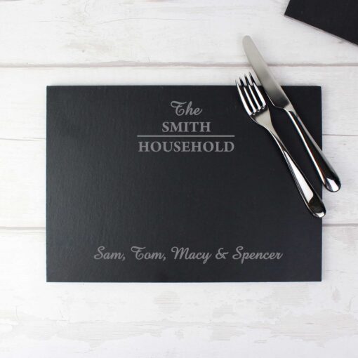 (product) Personalised Family Slate Placemat