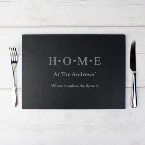 (product) Personalised HOME Slate Rectangle Placemat