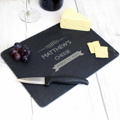 (product) Personalised Perfectly Aged Slate Cheese Board