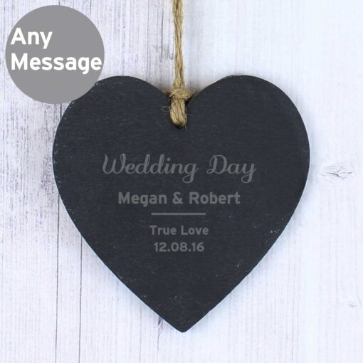 (product) Personalised Classic Slate Heart Decoration