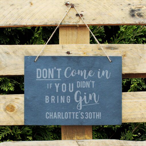 (product) Personalised Gin Large Hanging Slate Sign