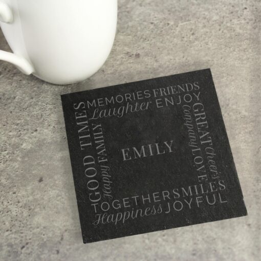 (product) Personalised 'Together' Single Slate Coaster
