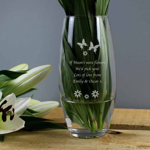 (product) Personalised Butterflies and Flowers Bullet Vase