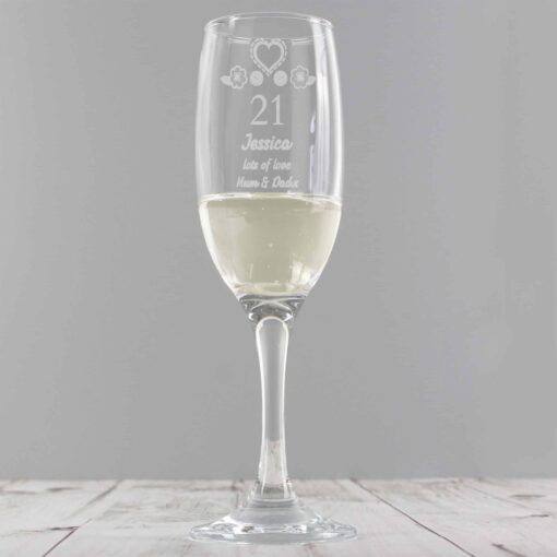 (product) Personalised Birthday Craft Flute Glass