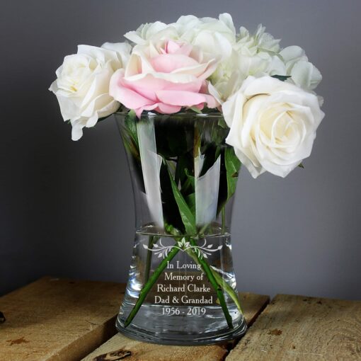 (product) Personalised Sentiments Glass Vase