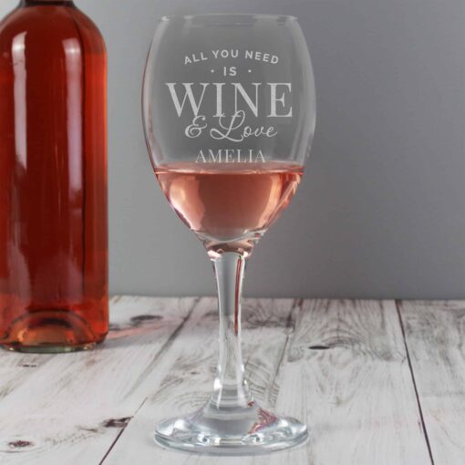 (product) Personalised 'All You Need is Wine' Wine Glass