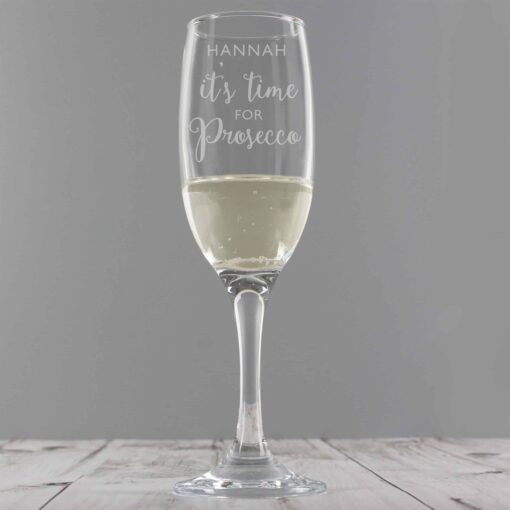 (product) Personalised 'It's Time for Prosecco' Flute