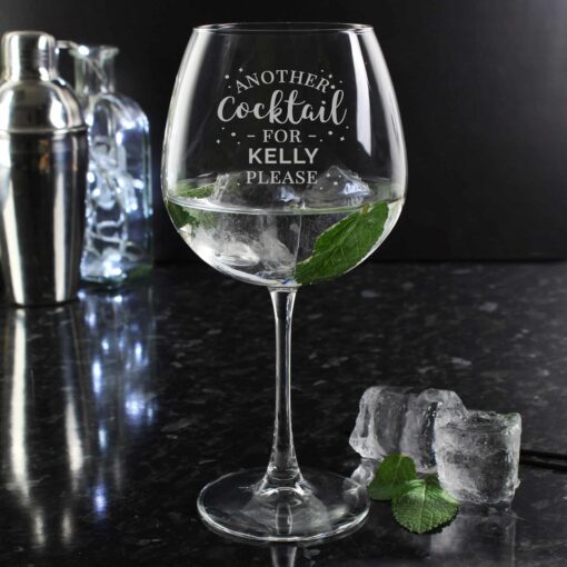 (product) Personalised Another Cocktail Balloon Glass